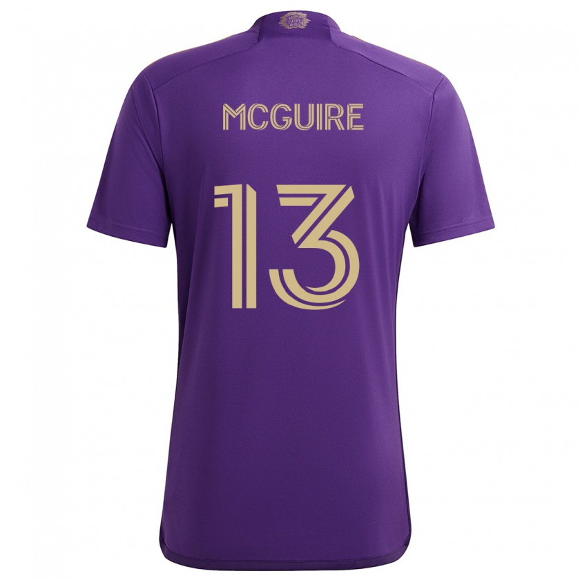 Kandiny Hombre Camiseta Duncan Mcguire #13 Púrpura Amarillo 1ª Equipación 2024/25 La Camisa Chile