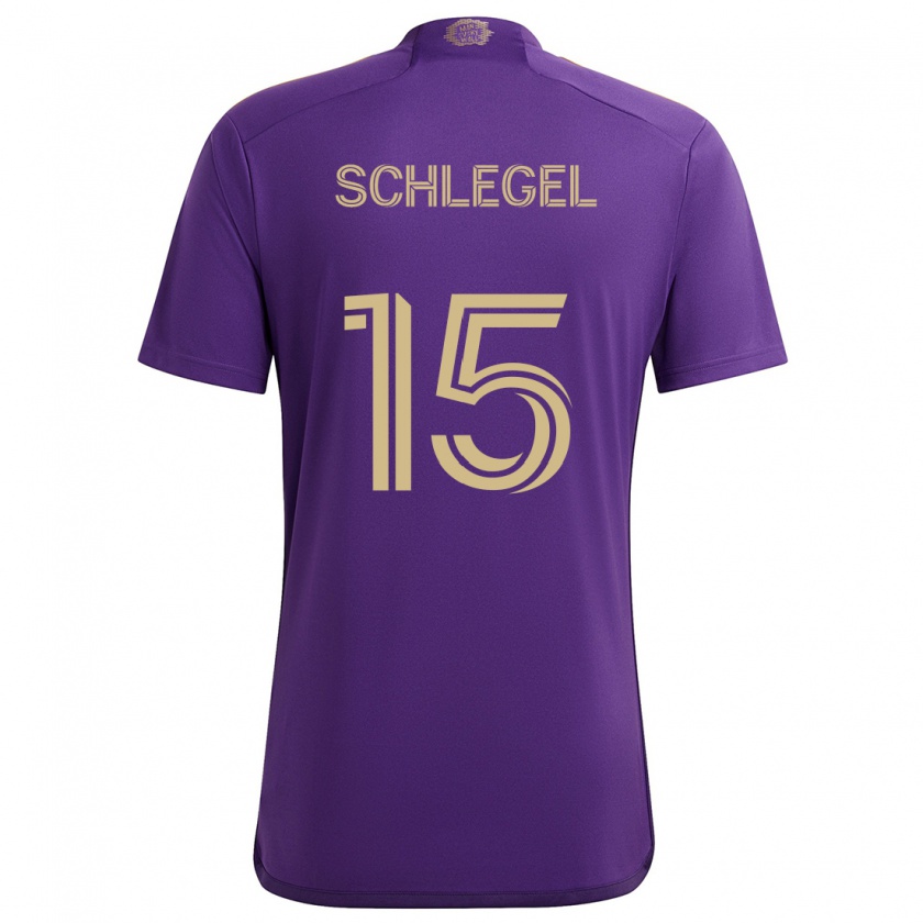 Kandiny Hombre Camiseta Rodrigo Schlegel #15 Púrpura Amarillo 1ª Equipación 2024/25 La Camisa Chile