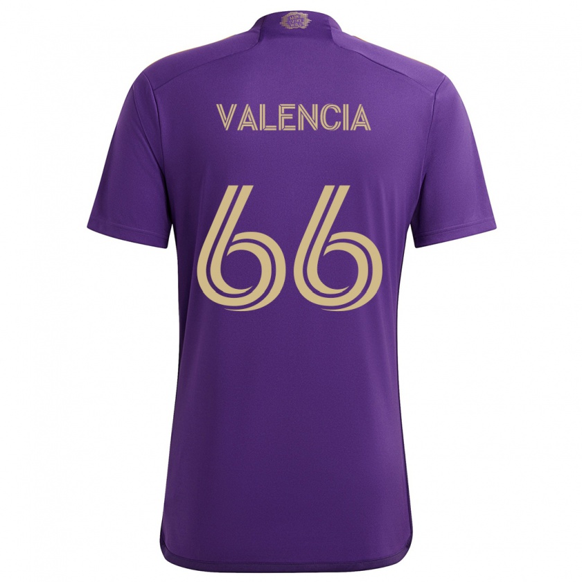 Kandiny Hombre Camiseta Yeiler Valencia #66 Púrpura Amarillo 1ª Equipación 2024/25 La Camisa Chile