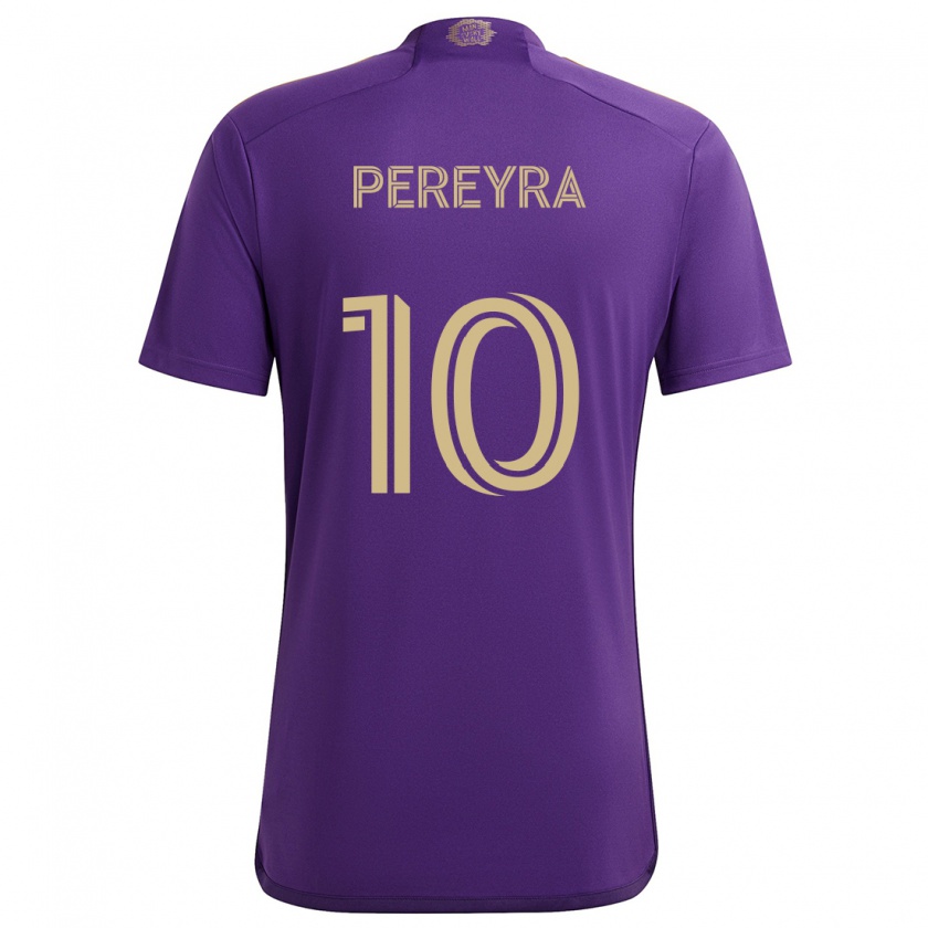 Kandiny Hombre Camiseta Mauricio Pereyra #10 Púrpura Amarillo 1ª Equipación 2024/25 La Camisa Chile