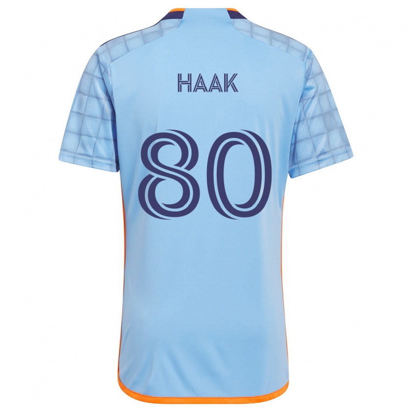 Kandiny Hombre Camiseta Justin Haak #80 Azul Naranja 1ª Equipación 2024/25 La Camisa Chile