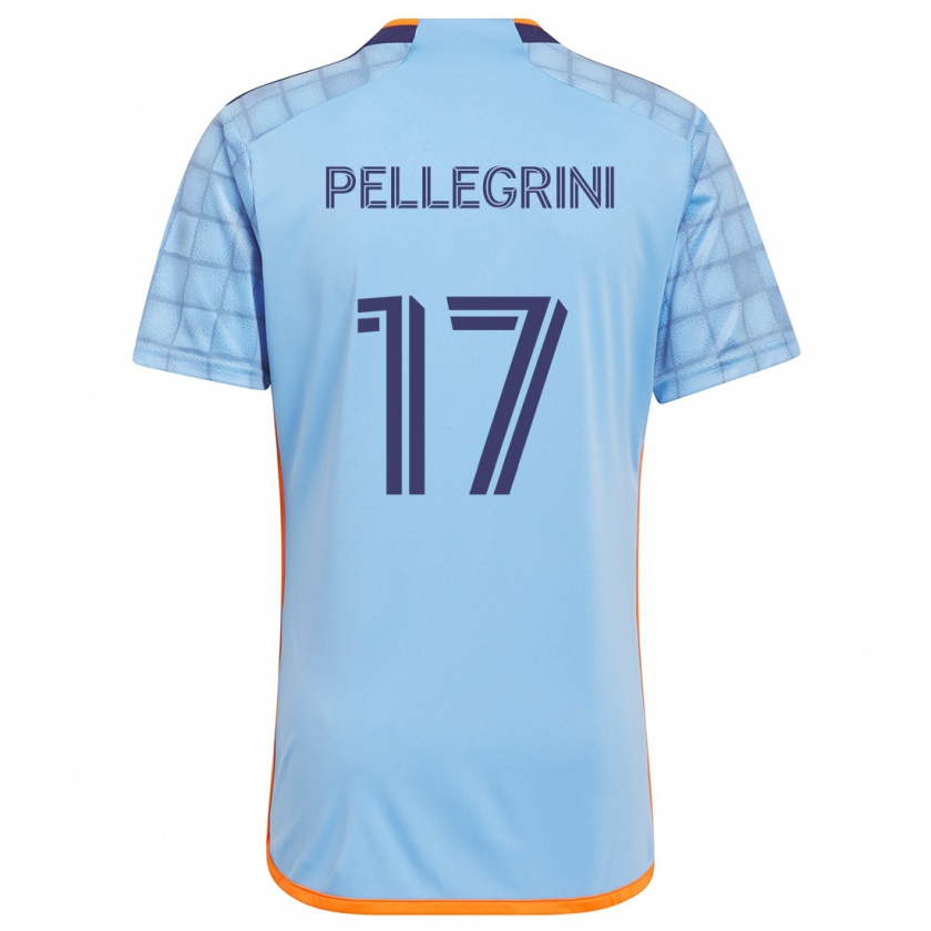 Kandiny Hombre Camiseta Matías Pellegrini #17 Azul Naranja 1ª Equipación 2024/25 La Camisa Chile