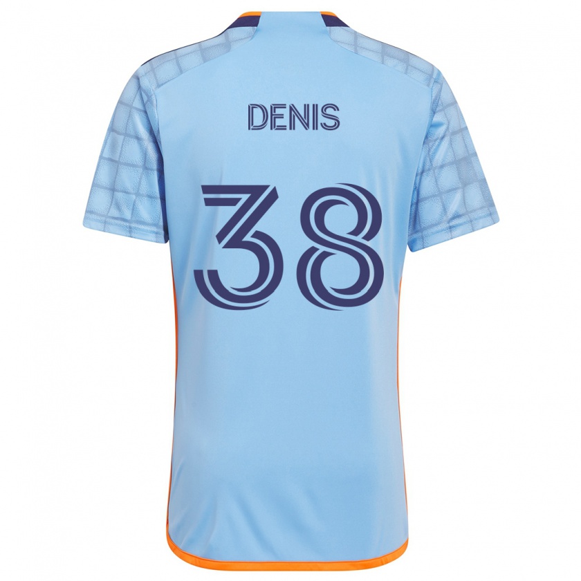 Kandiny Hombre Camiseta John Denis #38 Azul Naranja 1ª Equipación 2024/25 La Camisa Chile