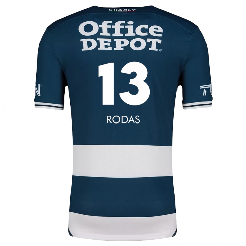 Kandiny Hombre Camiseta Carlos Rodas #13 Azul Blanco 1ª Equipación 2024/25 La Camisa Chile