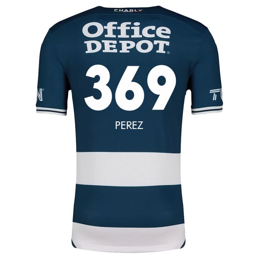 Kandiny Hombre Camiseta Santiago Pérez #369 Azul Blanco 1ª Equipación 2024/25 La Camisa Chile