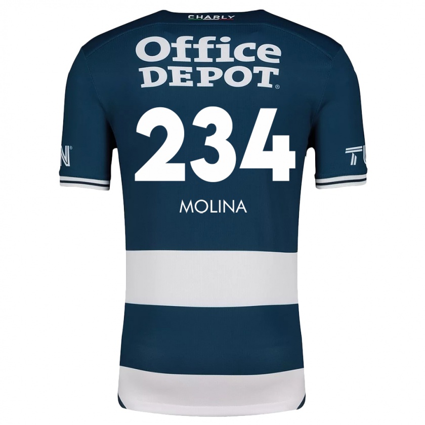 Kandiny Hombre Camiseta Yoshimar Molina #234 Azul Blanco 1ª Equipación 2024/25 La Camisa Chile