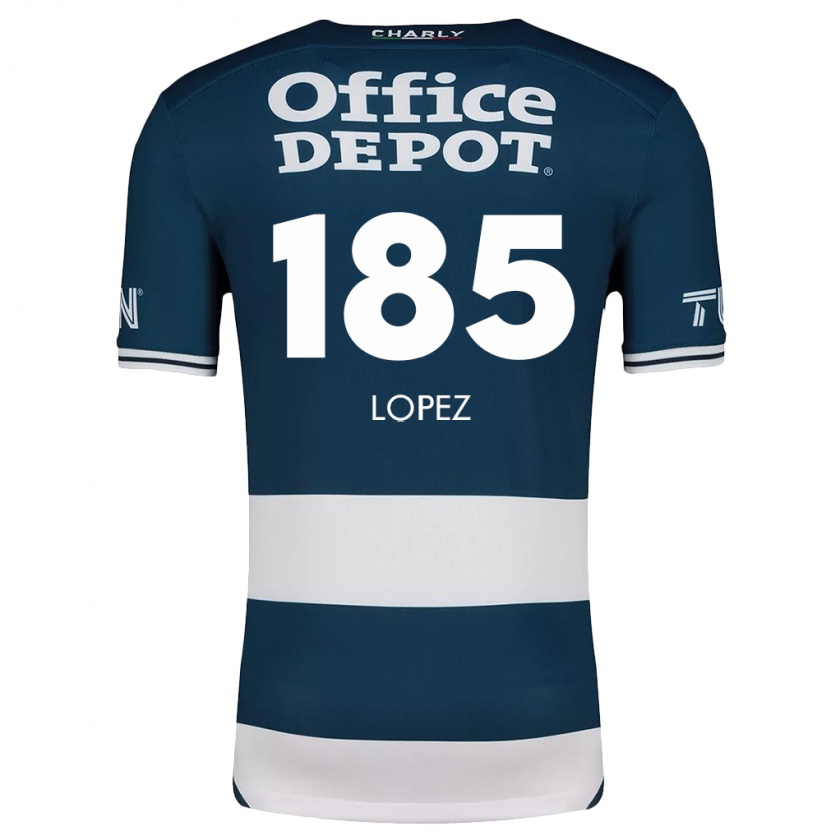 Kandiny Hombre Camiseta René López #185 Azul Blanco 1ª Equipación 2024/25 La Camisa Chile