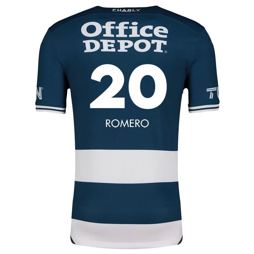 Kandiny Hombre Camiseta Tamara Romero #20 Azul Blanco 1ª Equipación 2024/25 La Camisa Chile