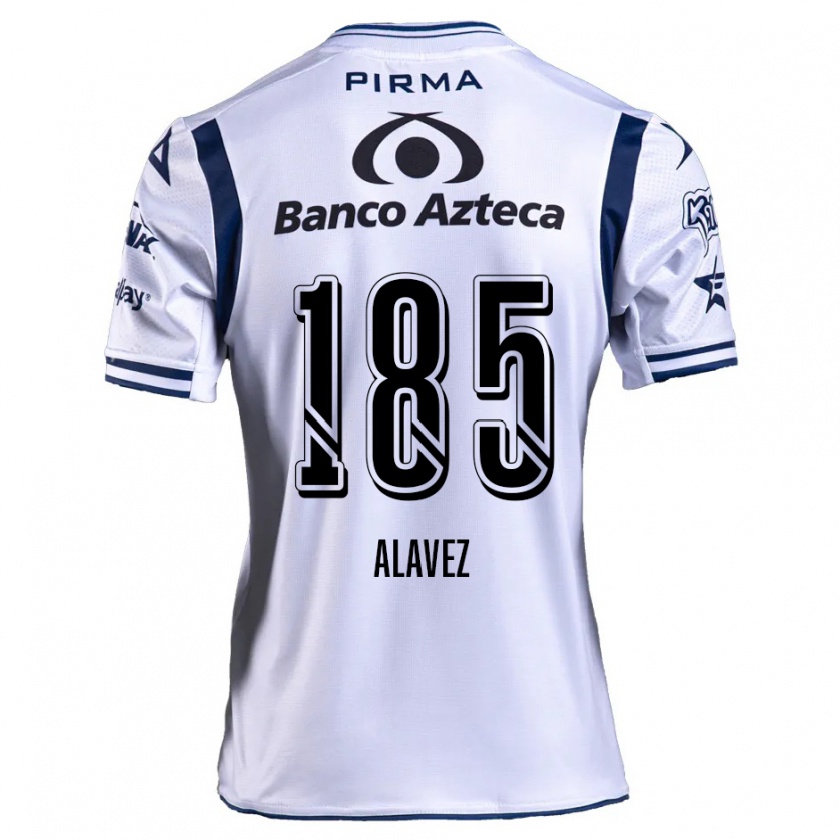 Kandiny Hombre Camiseta Brian Alavez #185 Blanco Azul Marino 1ª Equipación 2024/25 La Camisa Chile