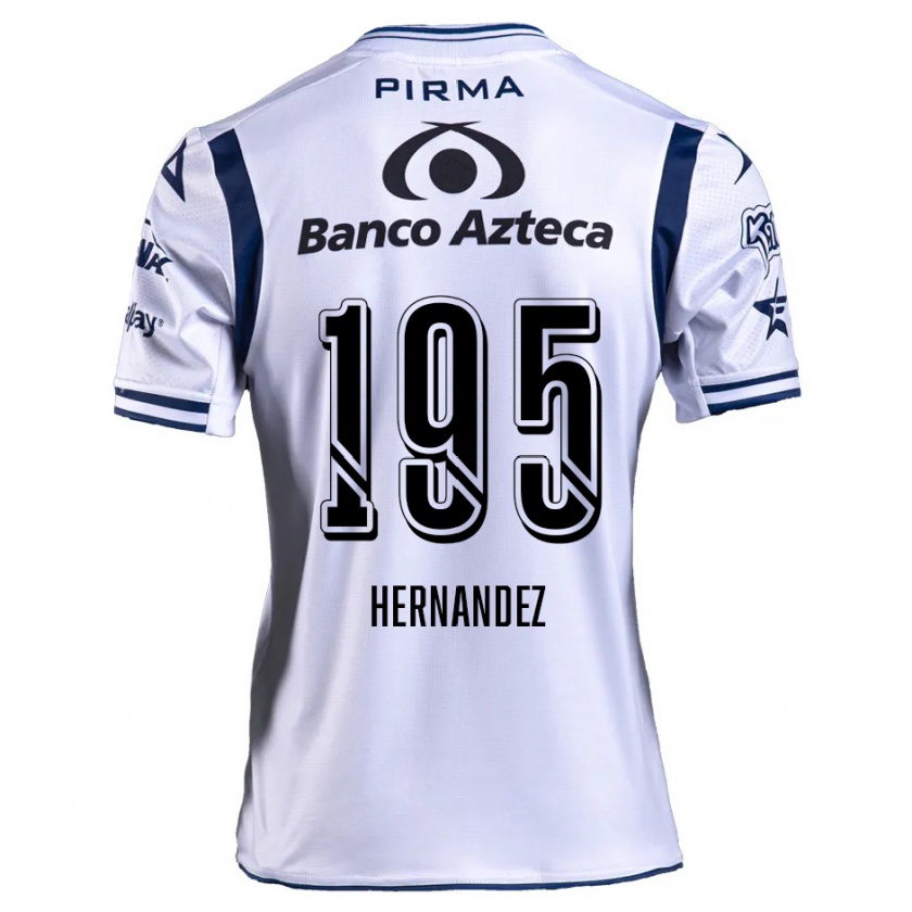 Kandiny Hombre Camiseta Daniel Hernández #195 Blanco Azul Marino 1ª Equipación 2024/25 La Camisa Chile