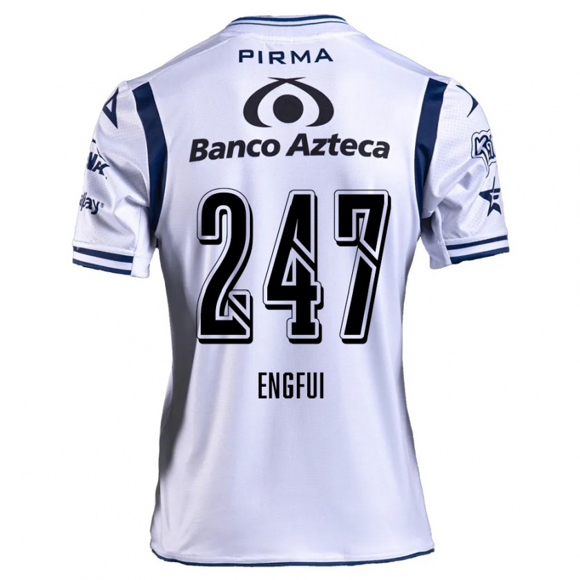 Kandiny Hombre Camiseta Emilio Engfui #247 Blanco Azul Marino 1ª Equipación 2024/25 La Camisa Chile