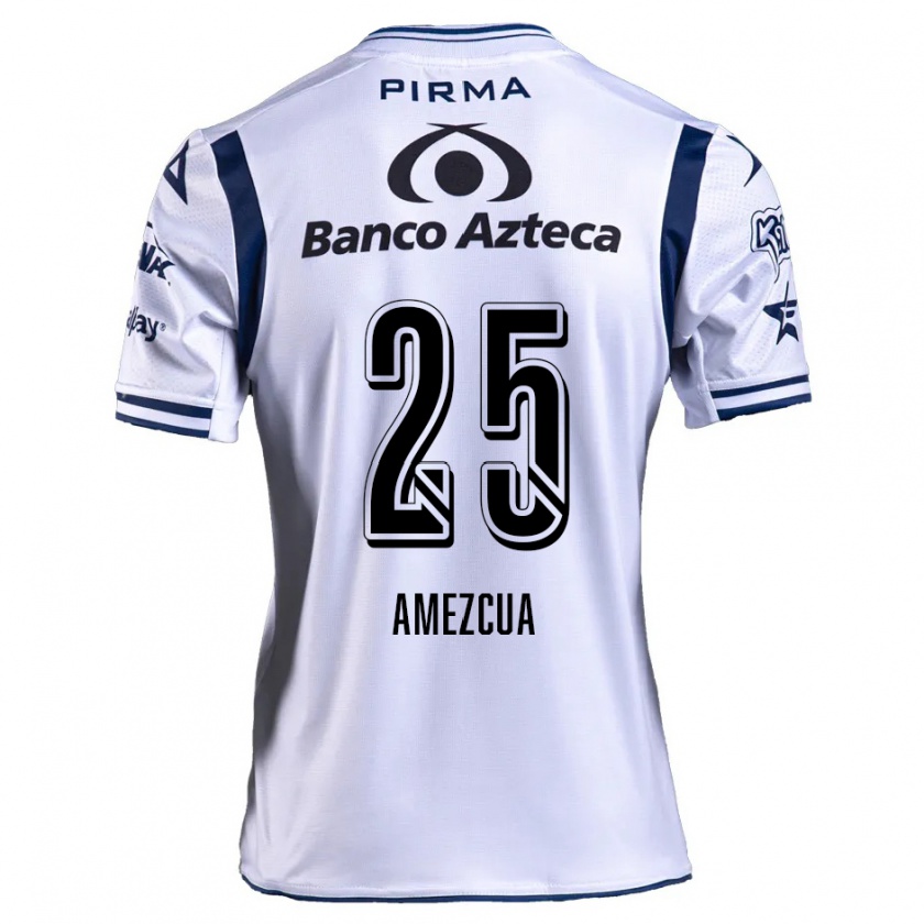 Kandiny Hombre Camiseta Mariana Amezcua #25 Blanco Azul Marino 1ª Equipación 2024/25 La Camisa Chile