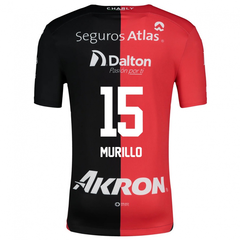 Kandiny Hombre Camiseta Jhon Murillo #15 Negro Rojo 1ª Equipación 2024/25 La Camisa Chile