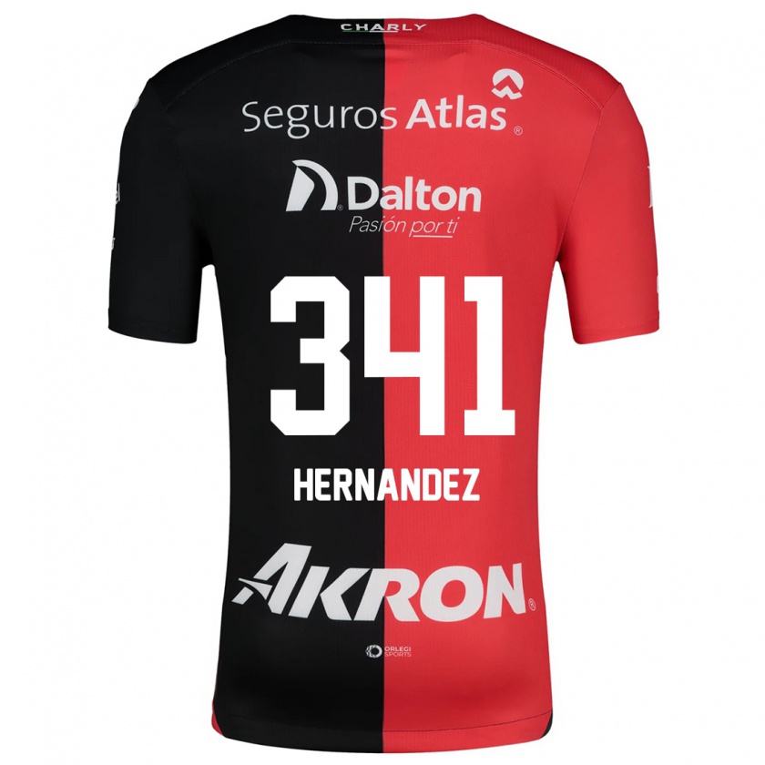 Kandiny Hombre Camiseta Leonardo Hernández #341 Negro Rojo 1ª Equipación 2024/25 La Camisa Chile