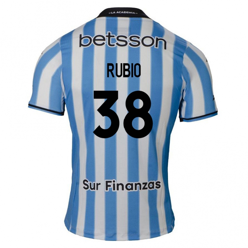 Kandiny Hombre Camiseta Tobías Rubio #38 Azul Blanco Negro 1ª Equipación 2024/25 La Camisa Chile