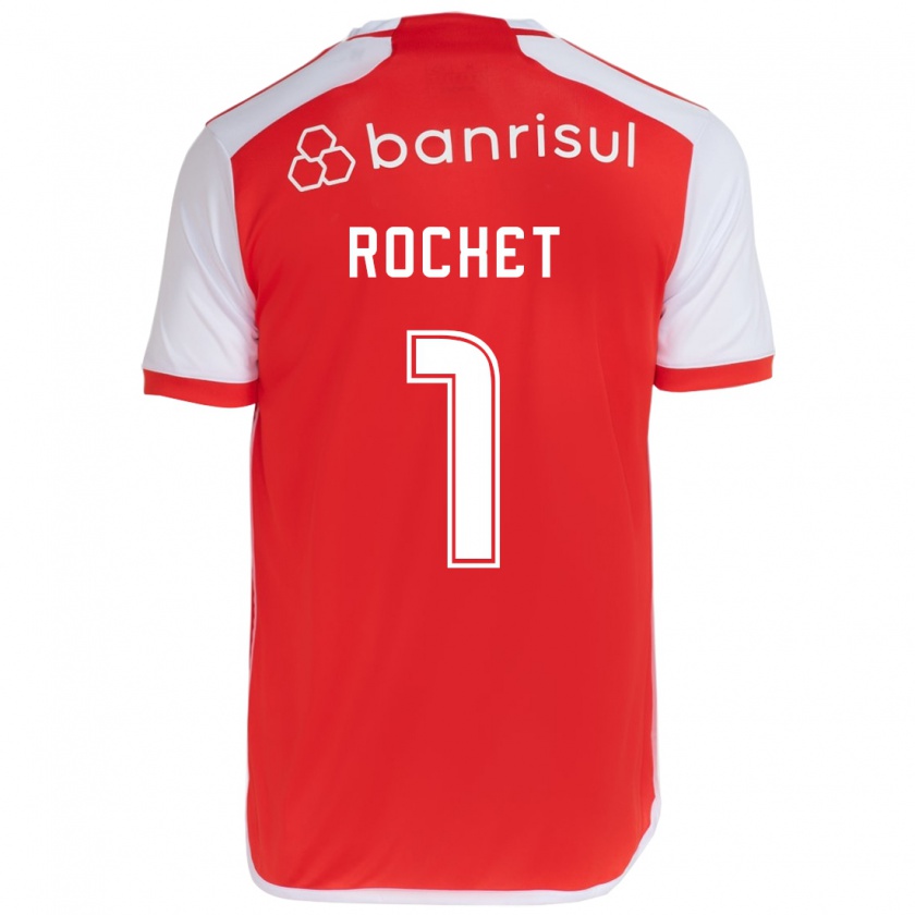 Kandiny Hombre Camiseta Sergio Rochet #1 Rojo Blanco 1ª Equipación 2024/25 La Camisa Chile