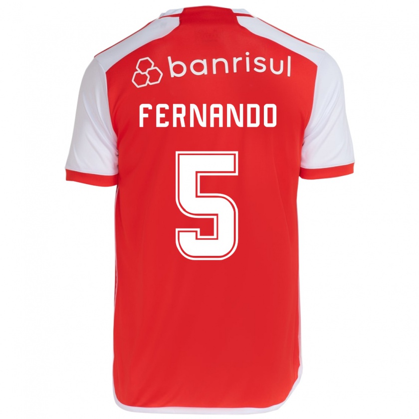 Kandiny Hombre Camiseta Fernando #5 Rojo Blanco 1ª Equipación 2024/25 La Camisa Chile