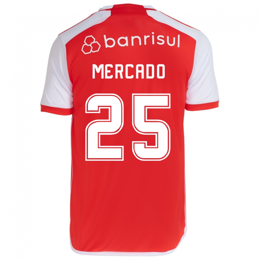 Kandiny Hombre Camiseta Gabriel Mercado #25 Rojo Blanco 1ª Equipación 2024/25 La Camisa Chile