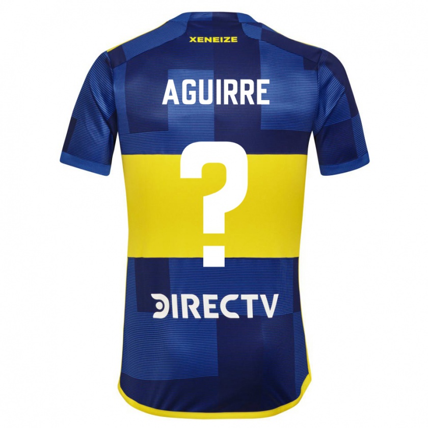 Kandiny Hombre Camiseta Brian Aguirre #0 Azul Amarillo 1ª Equipación 2024/25 La Camisa Chile