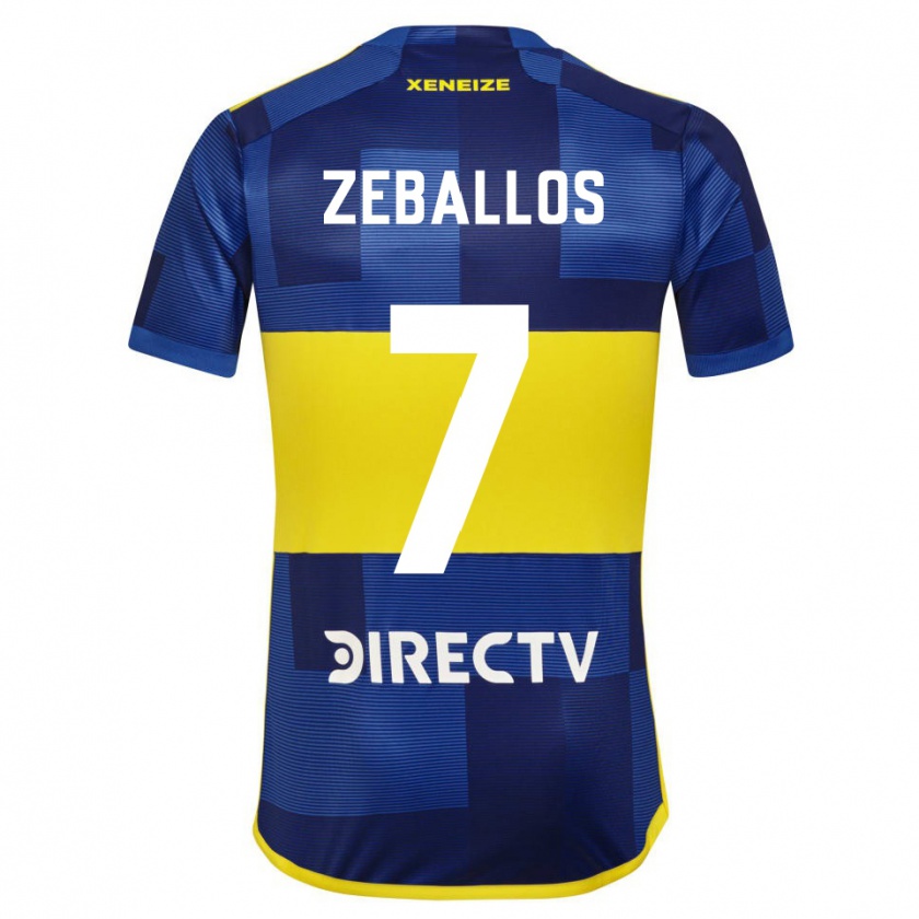 Kandiny Hombre Camiseta Exequiel Zeballos #7 Azul Amarillo 1ª Equipación 2024/25 La Camisa Chile