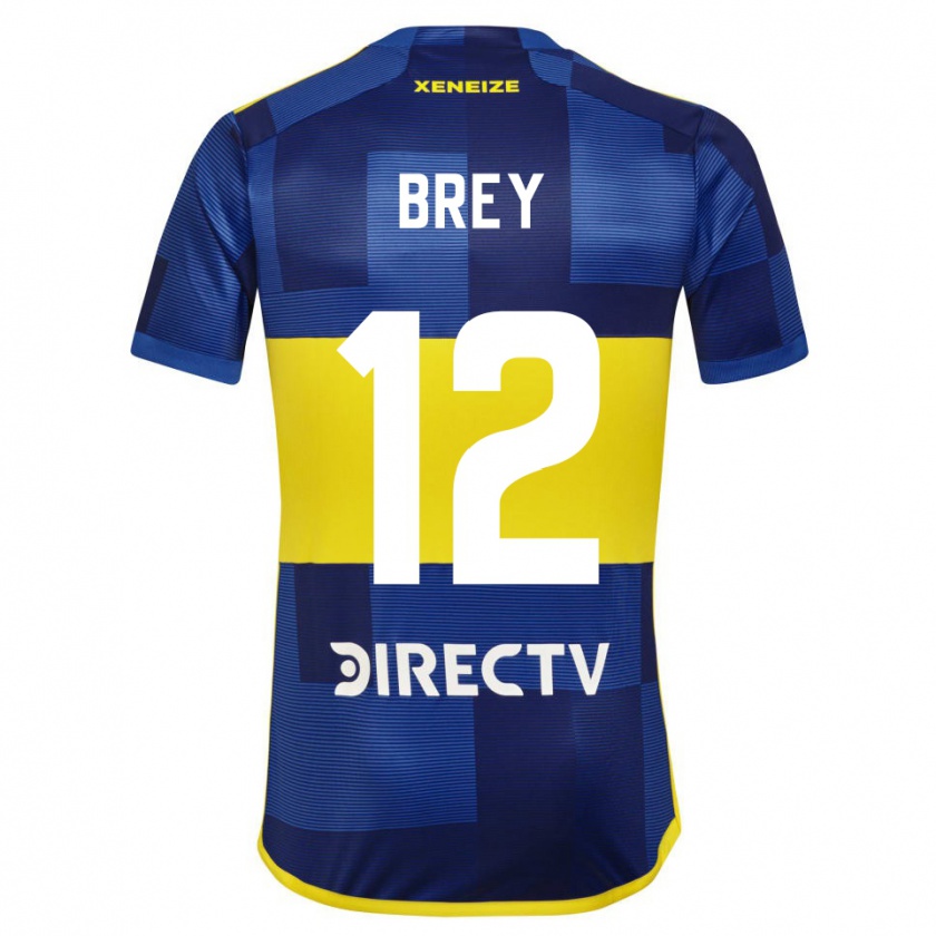 Kandiny Hombre Camiseta Leandro Brey #12 Azul Amarillo 1ª Equipación 2024/25 La Camisa Chile