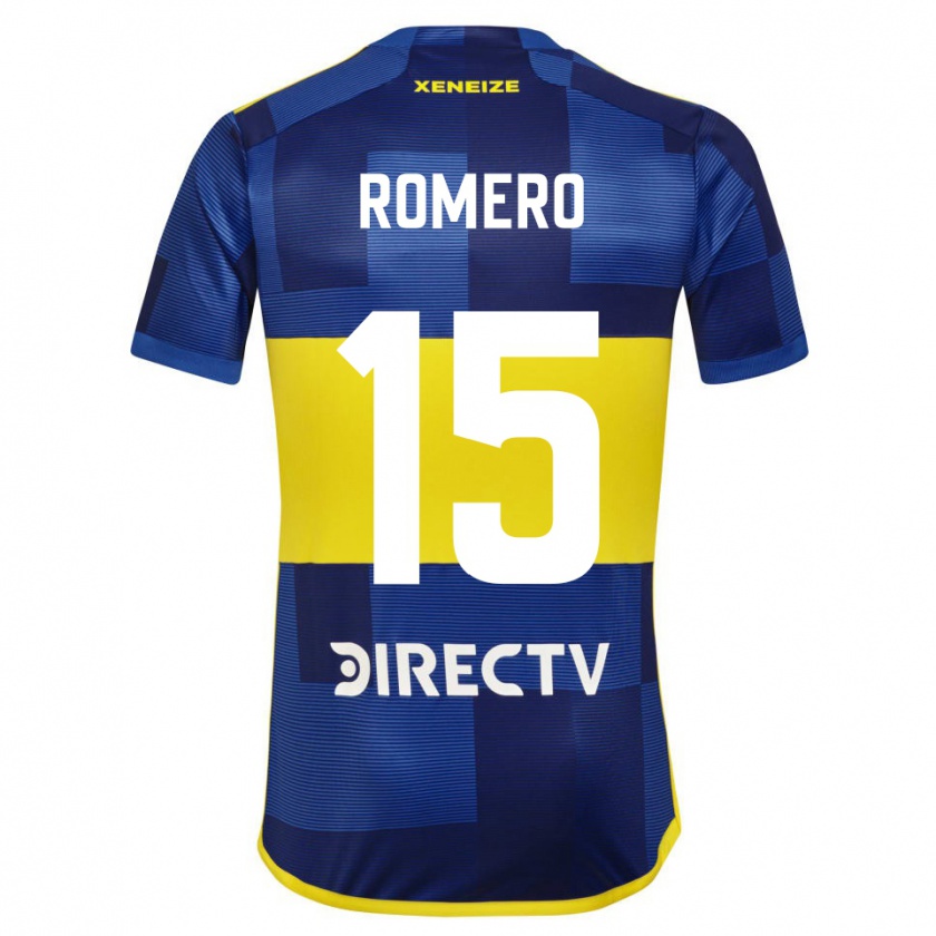 Kandiny Hombre Camiseta Alejo Romero #15 Azul Amarillo 1ª Equipación 2024/25 La Camisa Chile