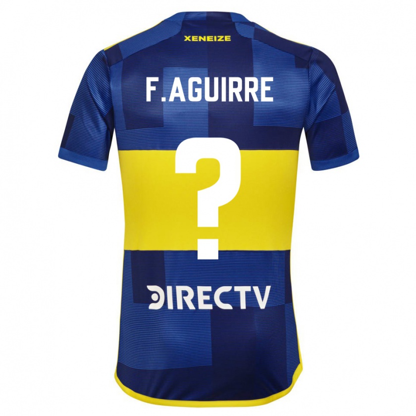 Kandiny Hombre Camiseta Federico Aguirre #0 Azul Amarillo 1ª Equipación 2024/25 La Camisa Chile