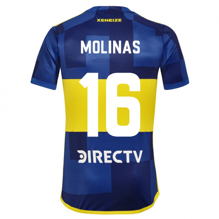 Kandiny Hombre Camiseta Aaron Molinas #16 Azul Amarillo 1ª Equipación 2024/25 La Camisa Chile