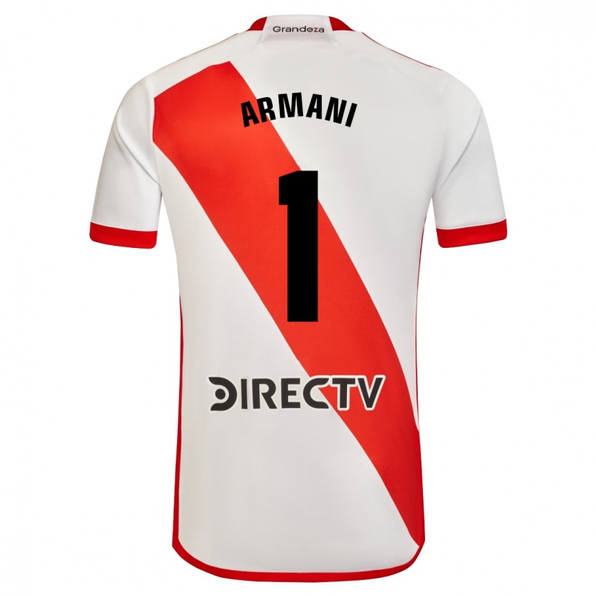 Kandiny Hombre Camiseta Franco Armani #1 Blanco Rojo 1ª Equipación 2024/25 La Camisa Chile