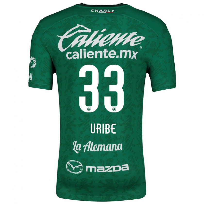 Kandiny Hombre Camiseta Héctor Uribe #33 Verde Blanco 1ª Equipación 2024/25 La Camisa Chile