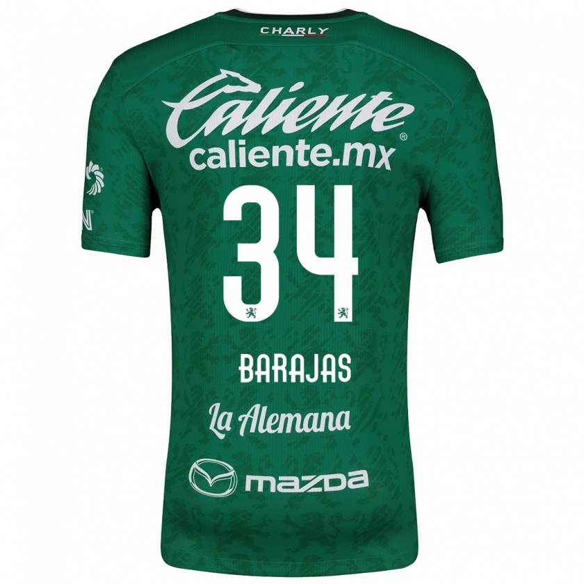 Kandiny Hombre Camiseta Víctor Barajas #34 Verde Blanco 1ª Equipación 2024/25 La Camisa Chile