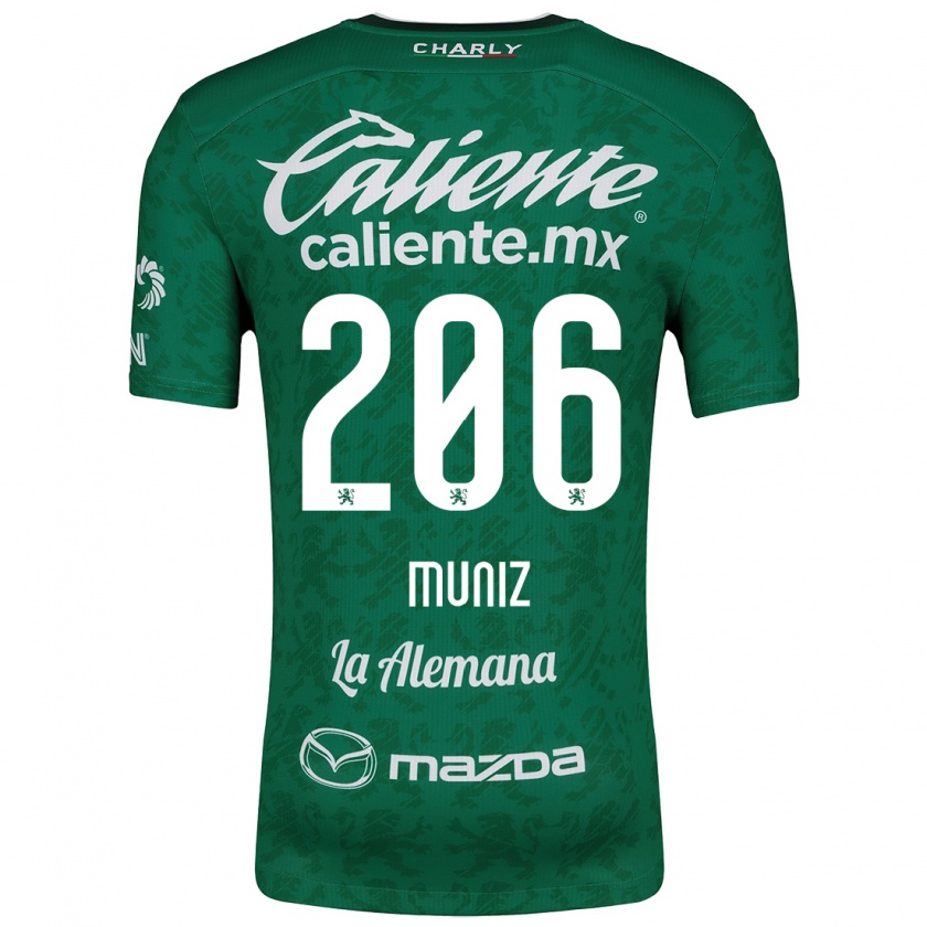 Kandiny Hombre Camiseta Isaác Muñíz #206 Verde Blanco 1ª Equipación 2024/25 La Camisa Chile