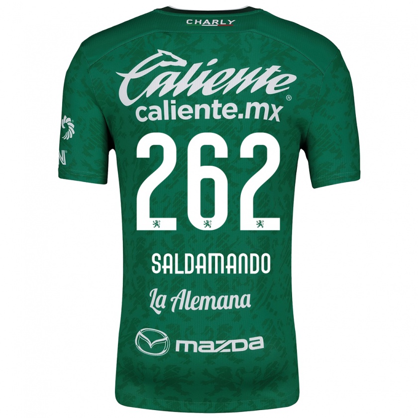 Kandiny Hombre Camiseta José Saldamando #262 Verde Blanco 1ª Equipación 2024/25 La Camisa Chile