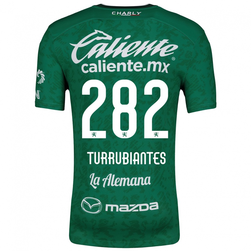 Kandiny Hombre Camiseta Abdon Turrubiantes #282 Verde Blanco 1ª Equipación 2024/25 La Camisa Chile