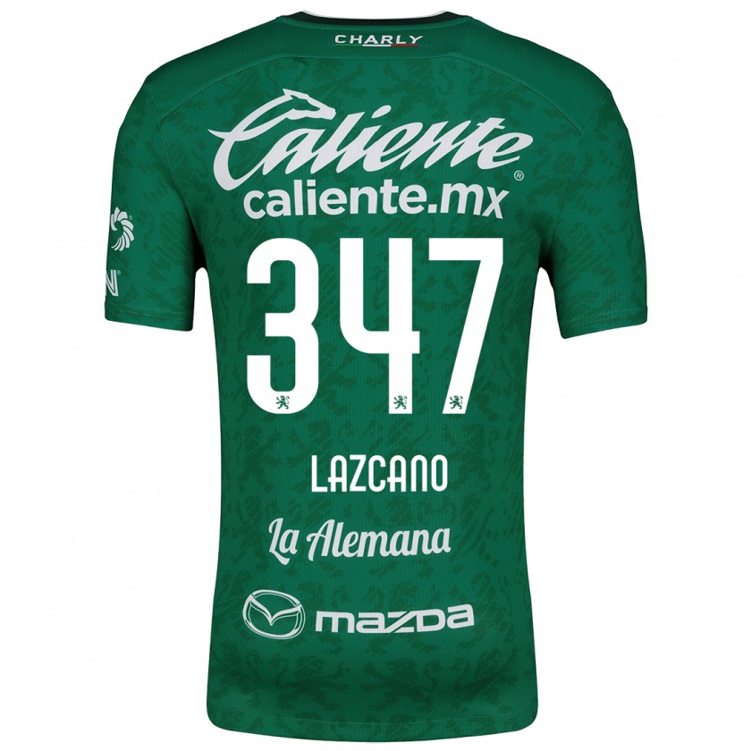 Kandiny Hombre Camiseta Evan Lazcano #347 Verde Blanco 1ª Equipación 2024/25 La Camisa Chile