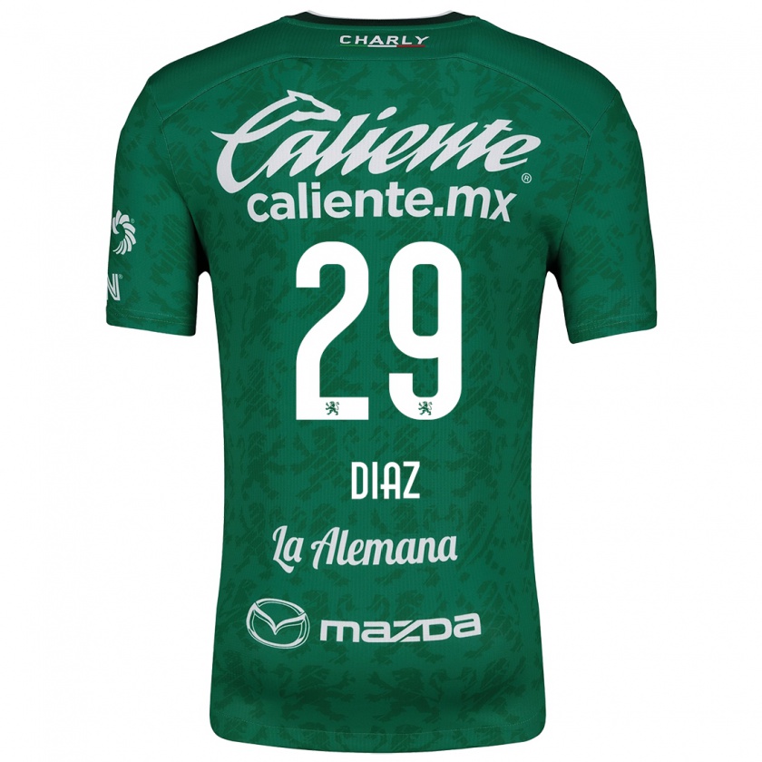 Kandiny Hombre Camiseta Kenia Díaz #29 Verde Blanco 1ª Equipación 2024/25 La Camisa Chile