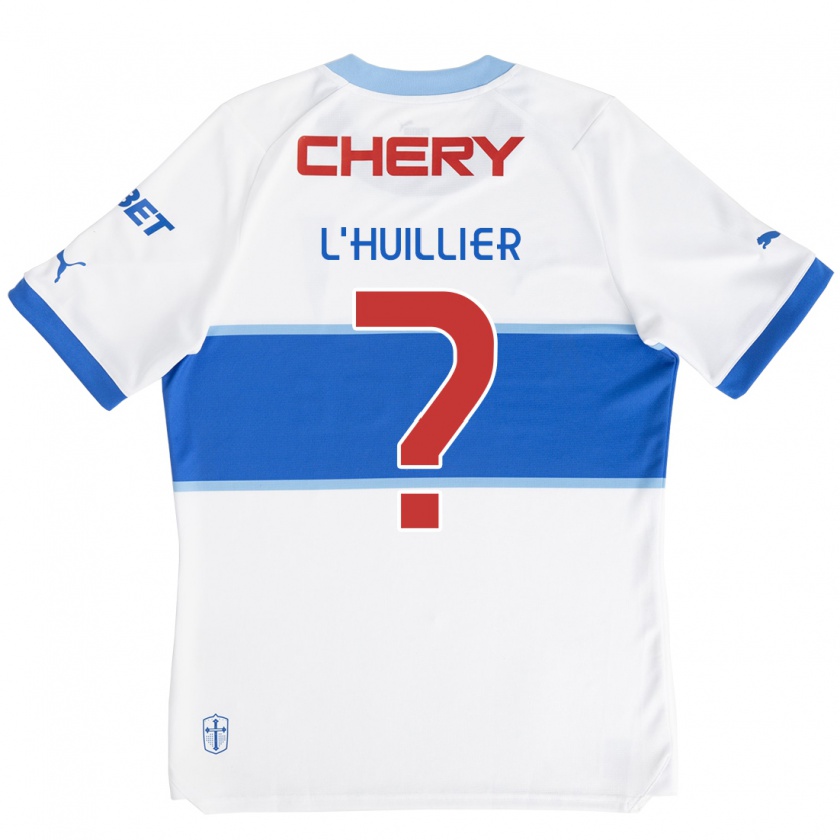 Kandiny Hombre Camiseta Nicolás L’huillier #0 Blanco Azul 1ª Equipación 2024/25 La Camisa Chile