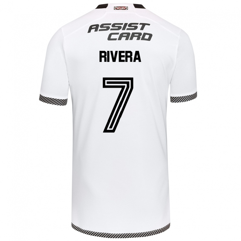 Kandiny Hombre Camiseta Francisco Rivera #7 Blanco Negro 1ª Equipación 2024/25 La Camisa Chile