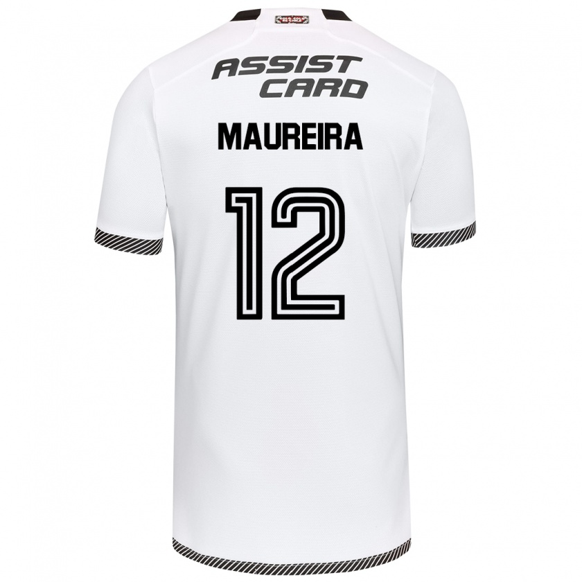 Kandiny Hombre Camiseta Gabriel Maureira #12 Blanco Negro 1ª Equipación 2024/25 La Camisa Chile