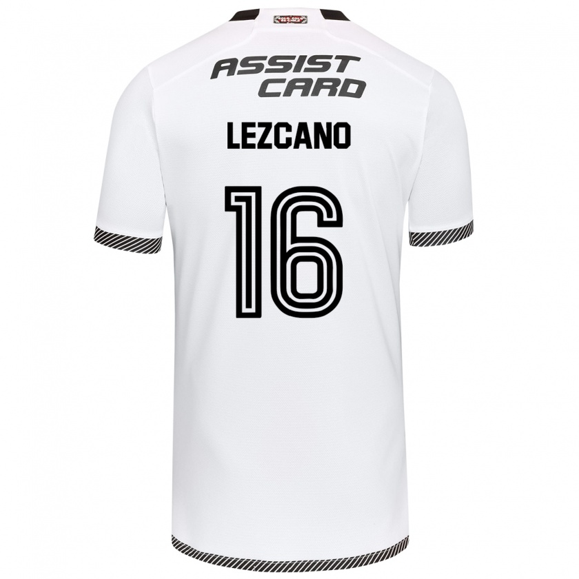 Kandiny Hombre Camiseta Darío Lezcano #16 Blanco Negro 1ª Equipación 2024/25 La Camisa Chile