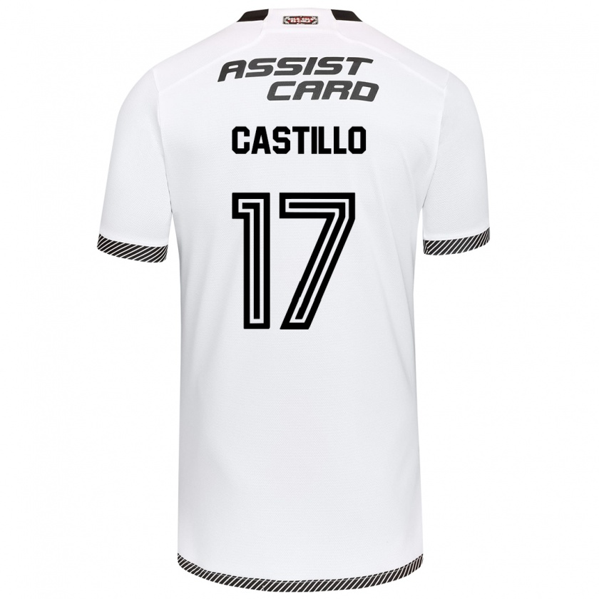 Kandiny Hombre Camiseta Fabián Castillo #17 Blanco Negro 1ª Equipación 2024/25 La Camisa Chile