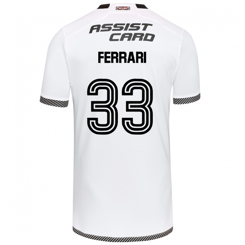 Kandiny Hombre Camiseta Matías Ferrari #33 Blanco Negro 1ª Equipación 2024/25 La Camisa Chile