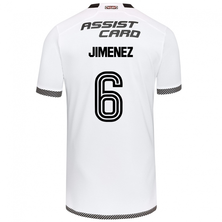 Kandiny Hombre Camiseta Yastin Jiménez #6 Blanco Negro 1ª Equipación 2024/25 La Camisa Chile