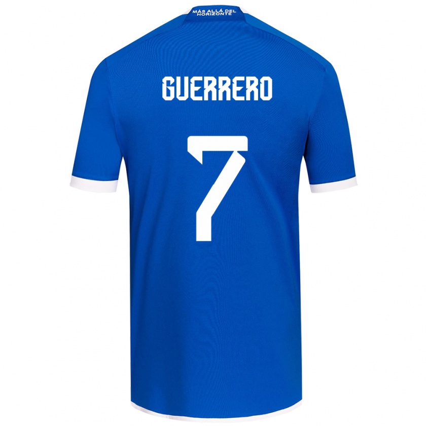 Kandiny Hombre Camiseta Maximiliano Guerrero #7 Azul Blanco 1ª Equipación 2024/25 La Camisa Chile