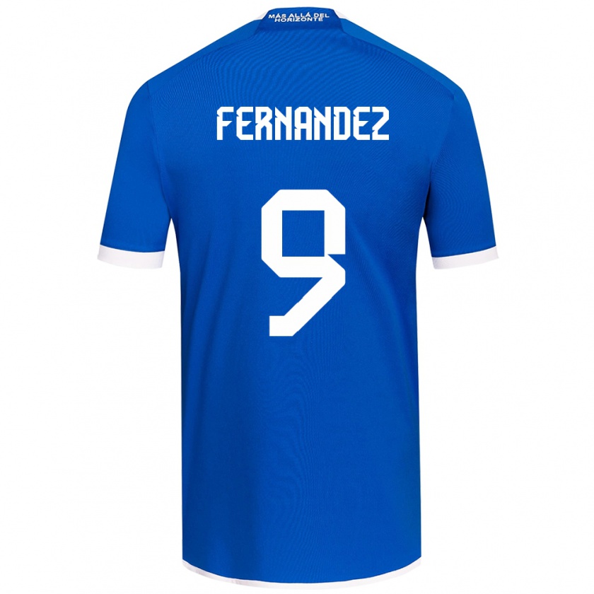 Kandiny Hombre Camiseta Leandro Fernández #9 Azul Blanco 1ª Equipación 2024/25 La Camisa Chile