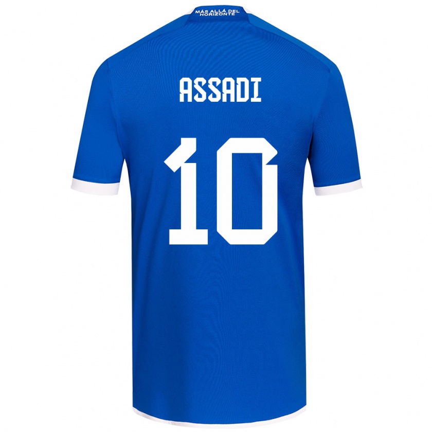 Kandiny Hombre Camiseta Lucas Assadi #10 Azul Blanco 1ª Equipación 2024/25 La Camisa Chile