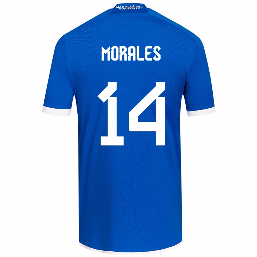 Kandiny Hombre Camiseta Marcelo Morales #14 Azul Blanco 1ª Equipación 2024/25 La Camisa Chile