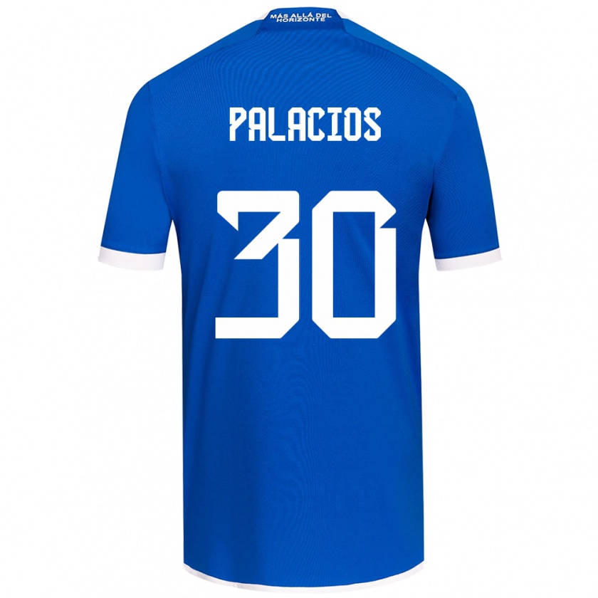 Kandiny Hombre Camiseta Cristian Palacios #30 Azul Blanco 1ª Equipación 2024/25 La Camisa Chile