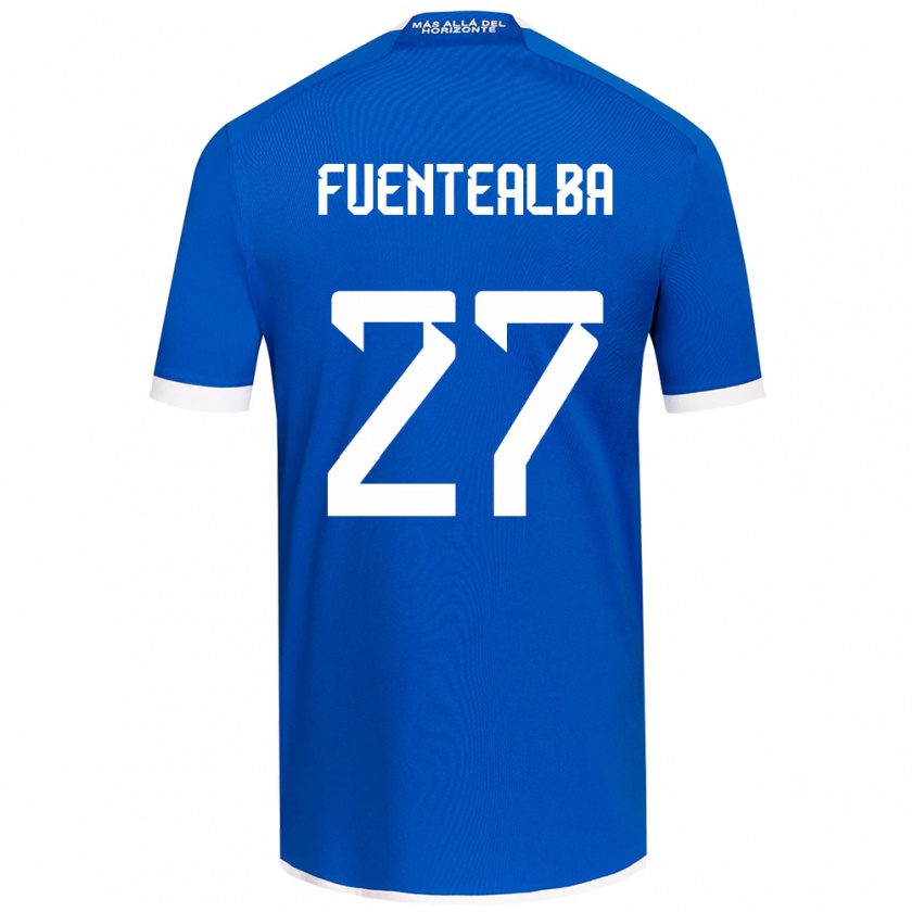 Kandiny Hombre Camiseta Jeison Fuentealba #27 Azul Blanco 1ª Equipación 2024/25 La Camisa Chile