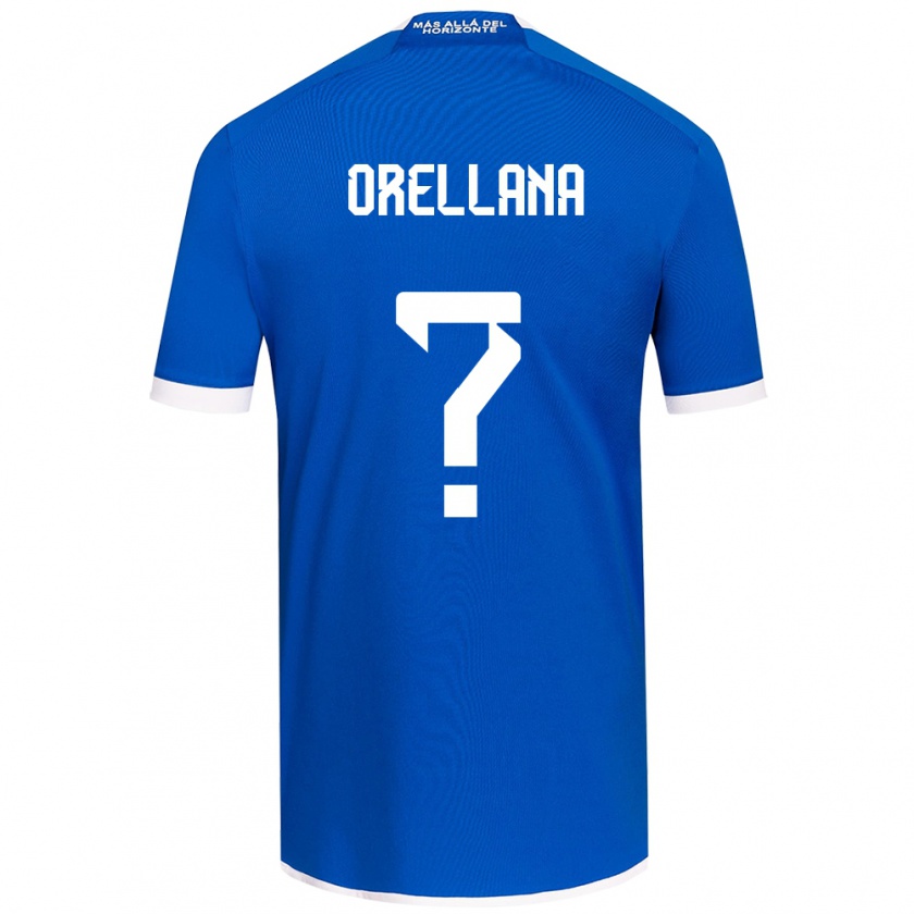 Kandiny Hombre Camiseta Bastián Orellana #0 Azul Blanco 1ª Equipación 2024/25 La Camisa Chile